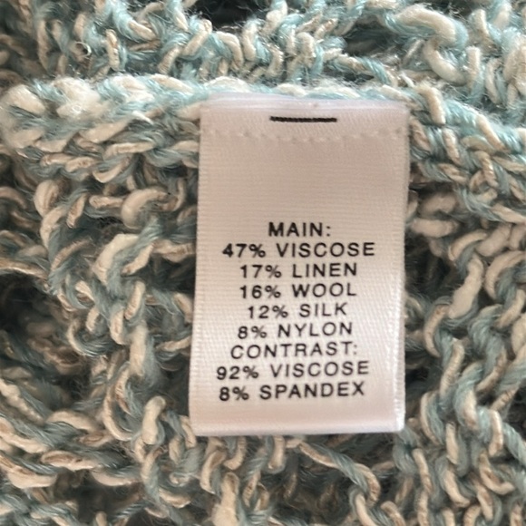 St. John Crochet Knit Open Front Cardigan Pale Blue Sz Small Coastal Grandma - Picture 11 of 14
